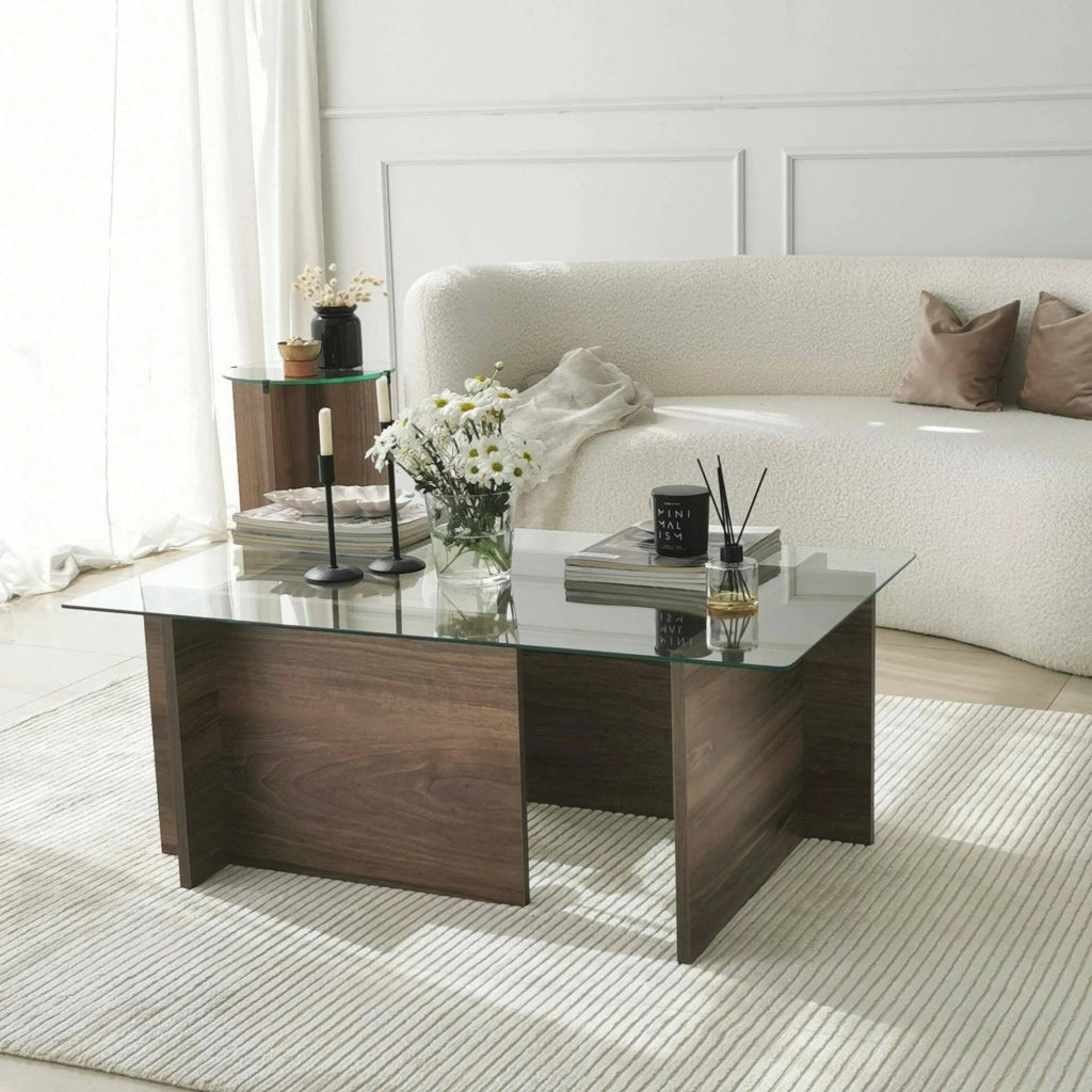 Teti, Tavolino da Salotto Portariviste, 105x65x40h cm Marrone Noce