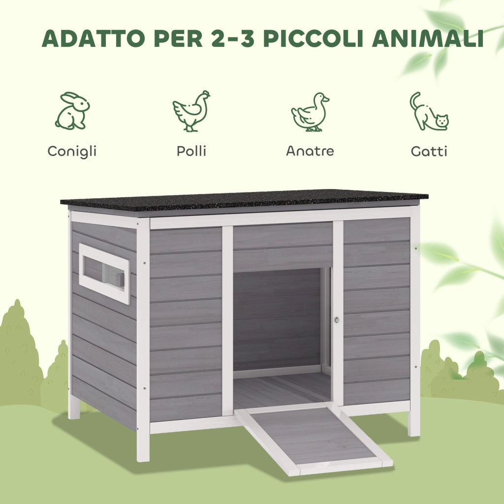 Casetta per Anatre Legno con Tetto Apribile ¨C zephmum ¨C 93x70x72 cm Multicolore