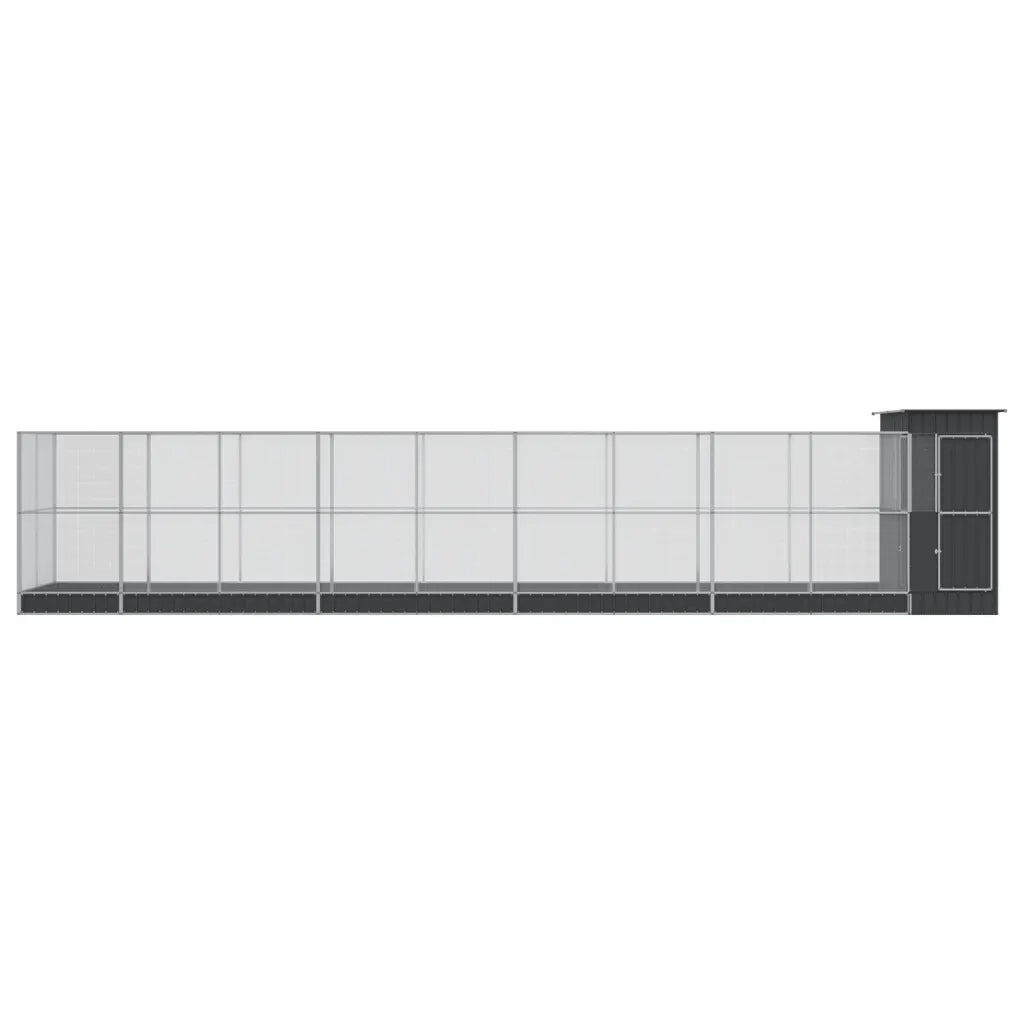 Voliera con Estensione Argento 1037x203x216 cm in Acciaio