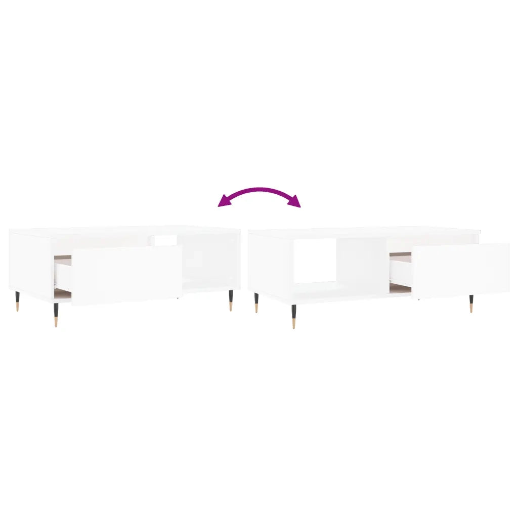 Tavolino da Salotto-Tavolino da soggiorno-Tavolo Bianco 90x50x36,5 cm in Legno Multistrato 568353