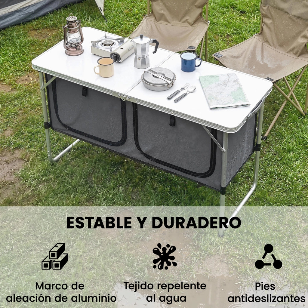 Tavolo da cucina pieghevole ¨C zephmum ¨C 120x47x70 cm argento