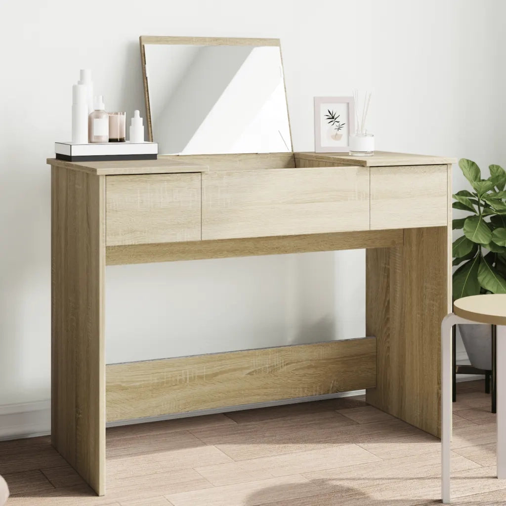 Toeletta con Specchio Rovere Sonoma 100x45x76 cm