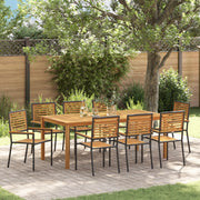 Set da pranzo da giardino 9 pezzi  Rattan Polipropilene Acacia nera