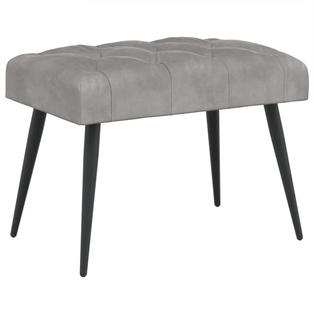 Panchina con bottoni imbottiti Grigio Chiaro 60 x 40 x 45 cm 42038543