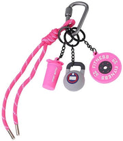 Manubrietta da allenamento a forma di gancio per chiavi, mini hanger per manubri, cintura sportiva rossa, regalo ideale per allenatori e appassionati