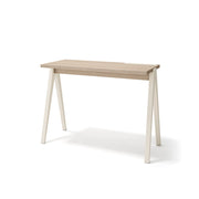 Scrivania Herdasa effetto noce chiaro gambe faggio in beige 75x107x49
