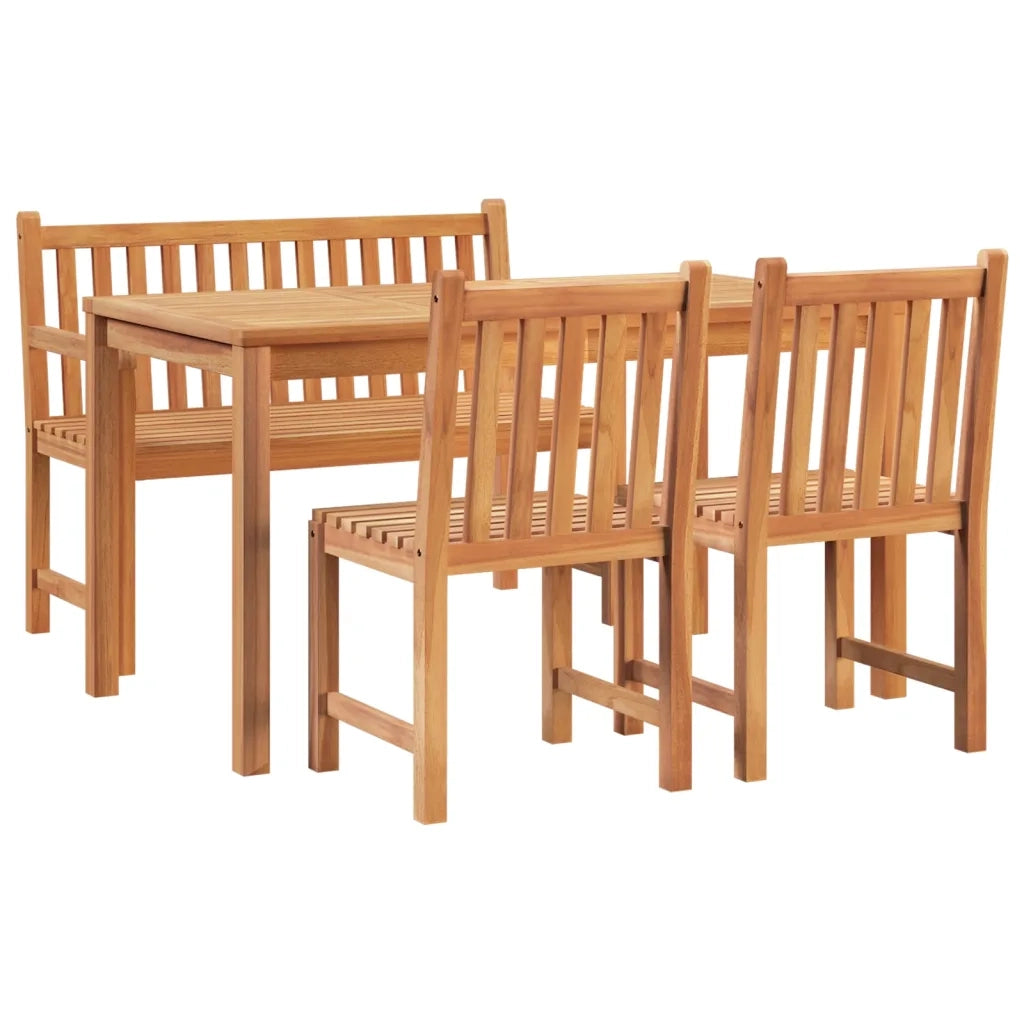 Set da Pranzo per Giardino 4 pz in Legno Massello di Teak 3157151