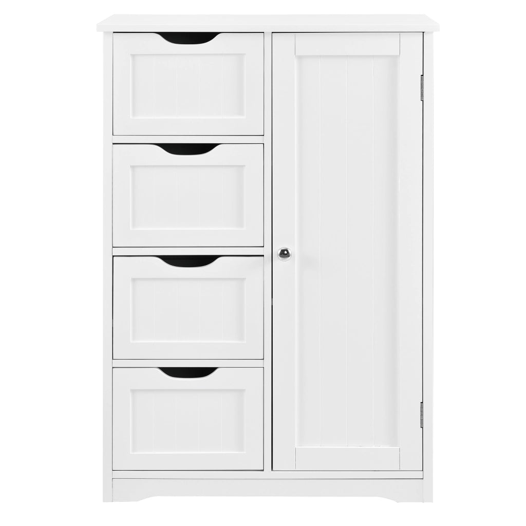 Mobile da Bagno Waterford con 4 Cassetti e 3 Scomparti 81 x 55 x 30 cm - Bianco [en.casa]
