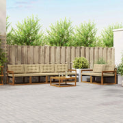 Set di divani da esterno con cuscino 7 pcs Naturale e Beige