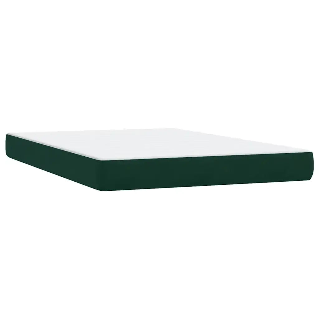 Letto a Molle con Materasso e LED Verde Scuro 160x220 cm Velluto 3317034