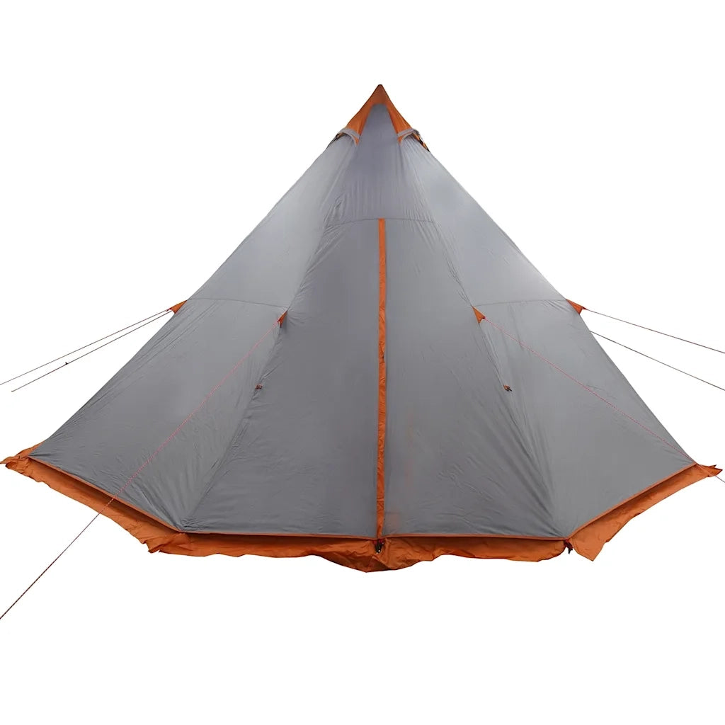 Tenda Familiare Tipi 8 Persone Grigia e Arancione Impermeabile