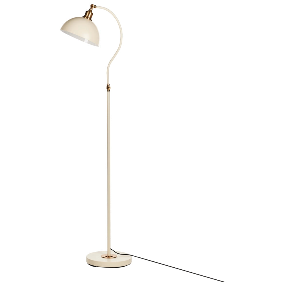 Lampada da terra in metallo beige con paralume e braccio regolabili Interruttore On-Off Camera da letto Soggiorno Casa Ufficio Illuminazione