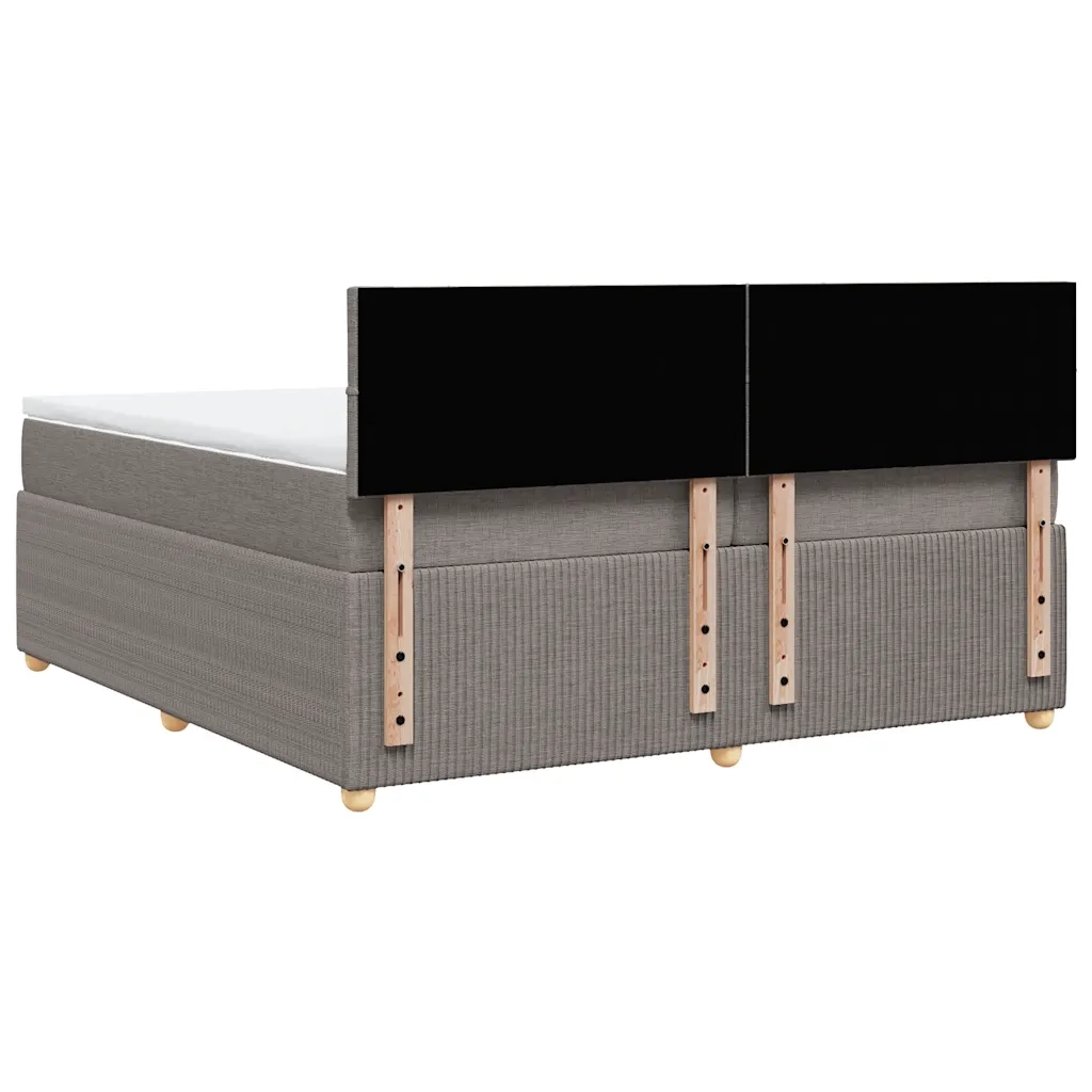 Giroletto a Molle con Materasso Tortora 200x200 cm in Tessuto 3287567