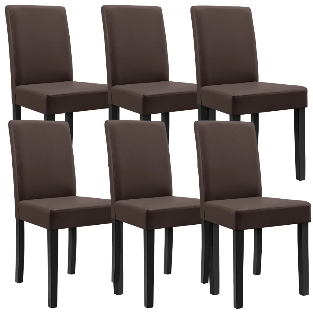 Tavolo da pranzo con 6 sedie marroni 140 x 90 cm marrone 03_0004023