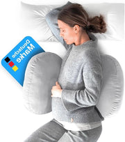 Cuscino da letto per la gravidanza - posizione laterale ottimale e regolabile - colore grigio chiaro