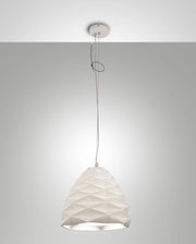 Duchessa Lampada a Sospensione in Metallo e Ceramica Bianca Ø300mm, attacco E27 40W, compatibile Smart Luce, Classe 1, Design Elegante