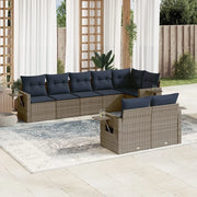 Set Divani da Giardino 8 pz con Cuscini Grigio in Polyrattan 3220420