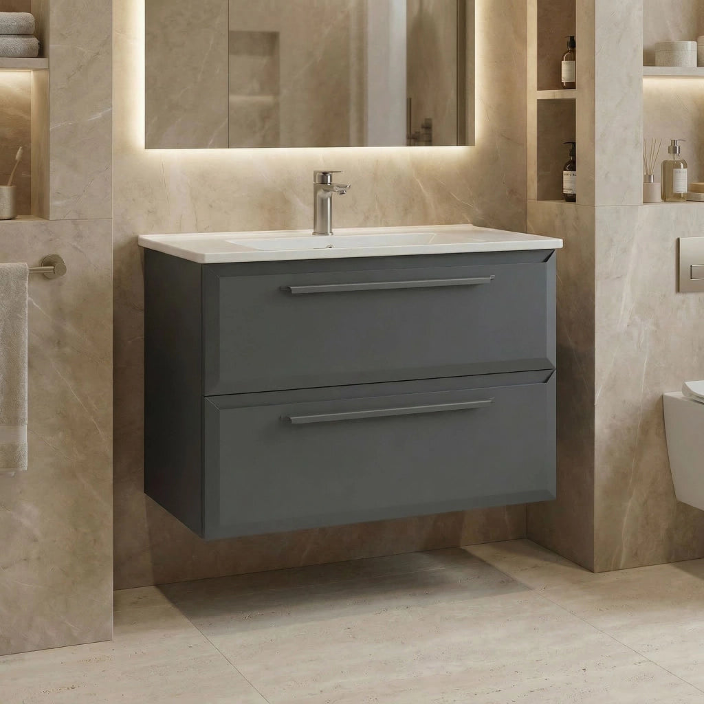 Mobile lavabo "Nuvola 80 v2" - 80 x 50 x 62 cm - Antracite