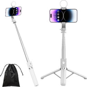 Astuccio selfie 4-in-1 con illuminazione - 127 cm estensibile - telecomando wireless - astuccio selfie per smartphone