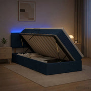 Letto con contenitore LED e materasso Blu 90 x 190 cm Tessuto 3459035