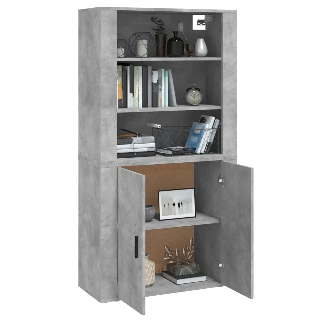 Credenza | Madia | Buffet da pranzo | Armadio da pranzo Grigio Cemento in Legno Multistrato