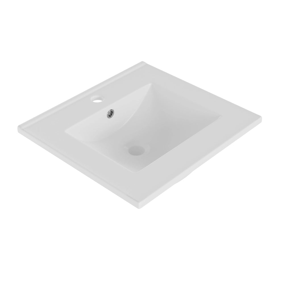 Mobile sottolavabo con lavabo integrato 1 cassetto e ripiano regolabile in MDF e ceramica bianco 51 × 46 × 87 cm