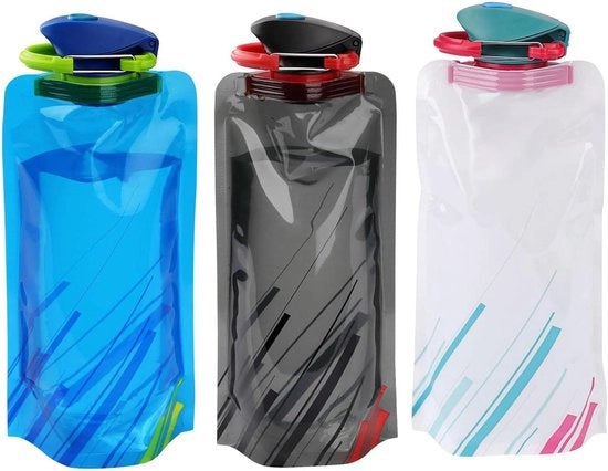 Set di 3 Ombrellini per Bicchieri Collapsabili BPA Libero per Feste, Escursioni, Viaggi, Avventure Accessori per Feste con 3 Colori (Blu, Bianco, Nero)