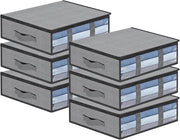 Cassa da Sottoletto da 6 Sottoletti con Finestra di Visuale e Maniglia - Organizzatore Pieghevole per Risparmiare Spazio per Abiti - Coperte - Piumoni