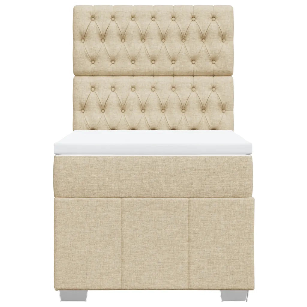 Giroletto a Molle con Materasso Crema 90x190 cm in Tessuto 3293835