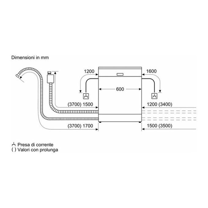 Bosch Serie 4 SMS4HMI07E Lavastoviglie da libera installazione 60 cm Acciaio Classe D