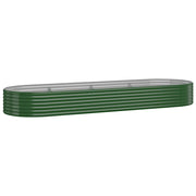 Fioriere | Cassetta per fiori | Letto Giardino Acciaio Zincato 322x100x36 cm Verde
