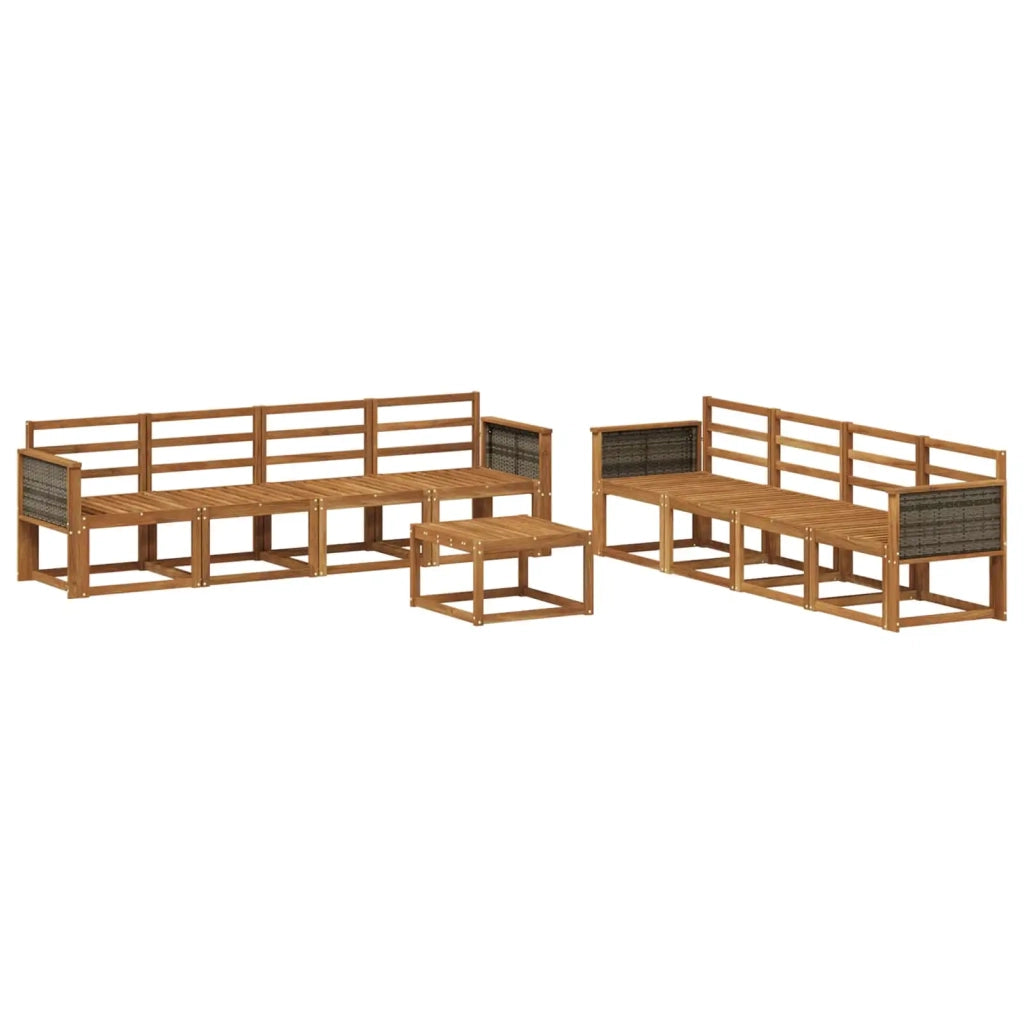 Set di divani da esterno 7 pcs Naturale