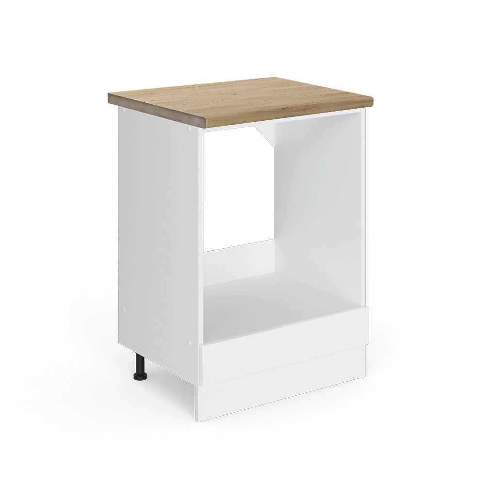Mobile per forno da incasso R-Line Bianco lucido/Bianco 60 cm, PL Rovere Vicco