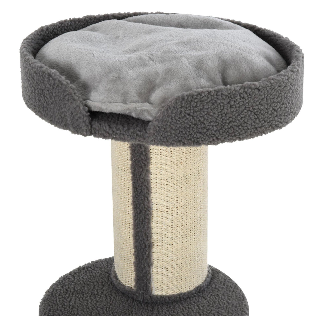 Tiragraffi per gatti con piattaforme, sisal e cuscino grigio