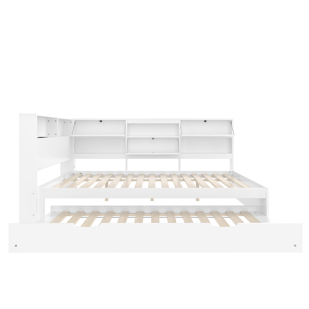 Divano letto - Xylo - 140x200cm testiera con contenitore, bianco