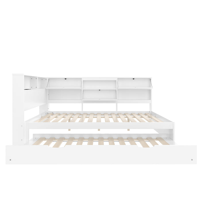 Divano letto - Xylo - 140x200cm testiera con contenitore, bianco