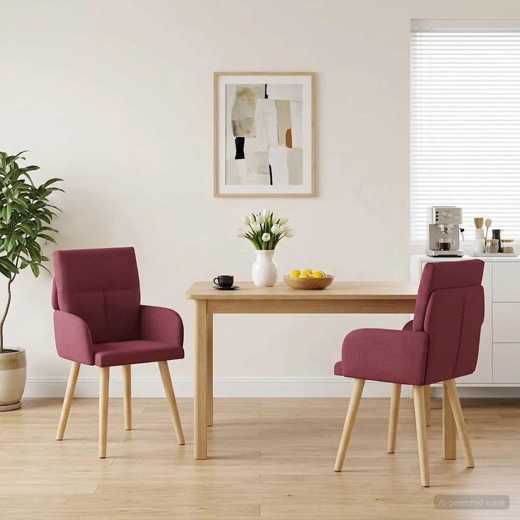 Sedie da pranzo 2 pz Tessuto Rosso Vino 60 x 56 x 96 cm 42034361