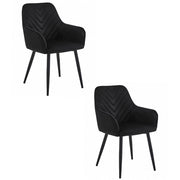 Set di 2 sedie con braccioli Nana in velluto nero
