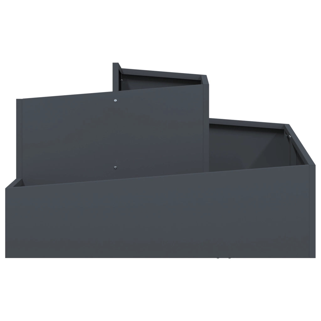 Fioriera Antracite 80x80x50 cm Acciaio Inossidabile
