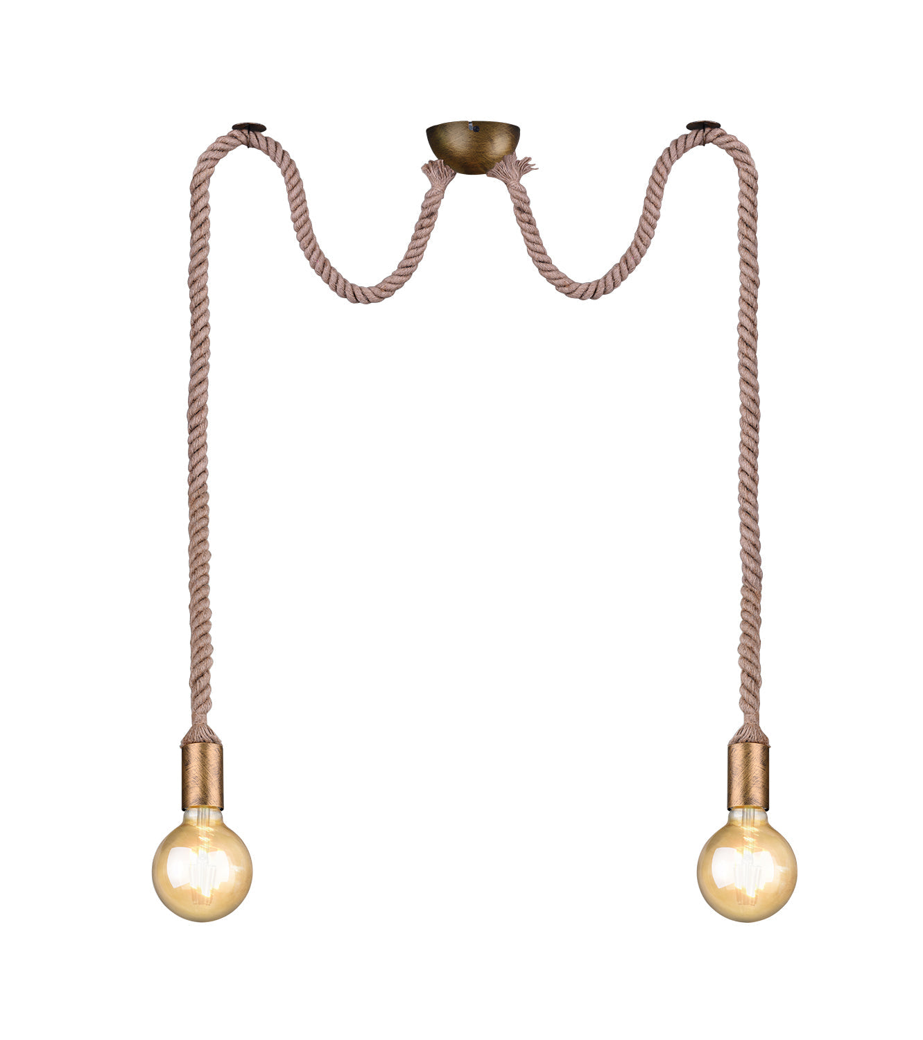 Lampada a Sospensione da Interno  E27 in Metallo Ottone Invecchiato