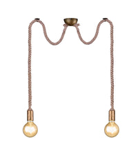 Lampada a Sospensione da Interno  E27 in Metallo Ottone Invecchiato