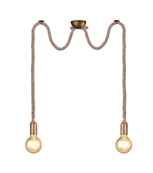 Lampada a Sospensione da Interno  E27 in Metallo Ottone Invecchiato