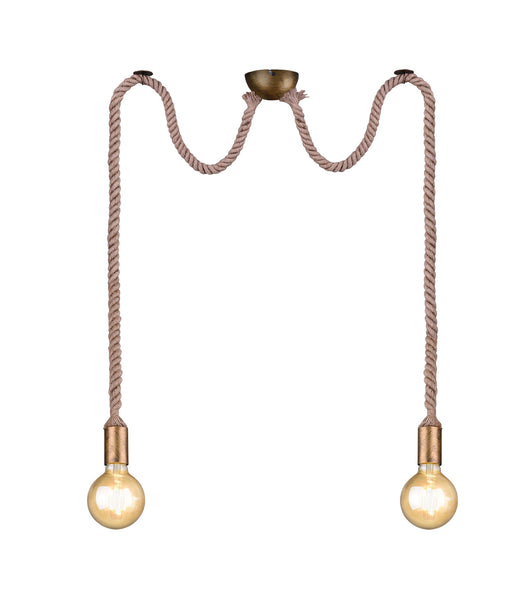 Lampada a Sospensione da Interno  E27 in Metallo Ottone Invecchiato