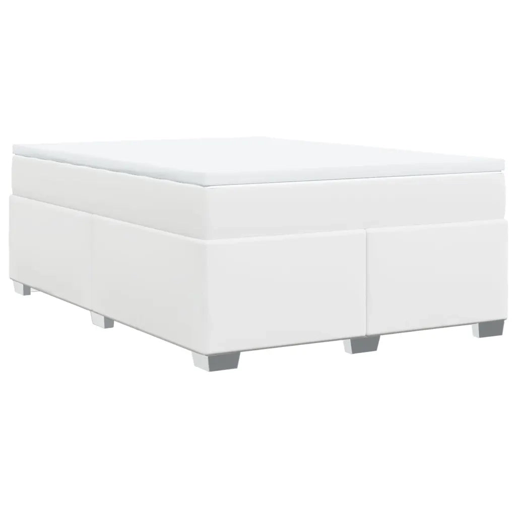 vidaXL Giroletto a Molle con Materasso Bianco 140x190 cm in Similpelle