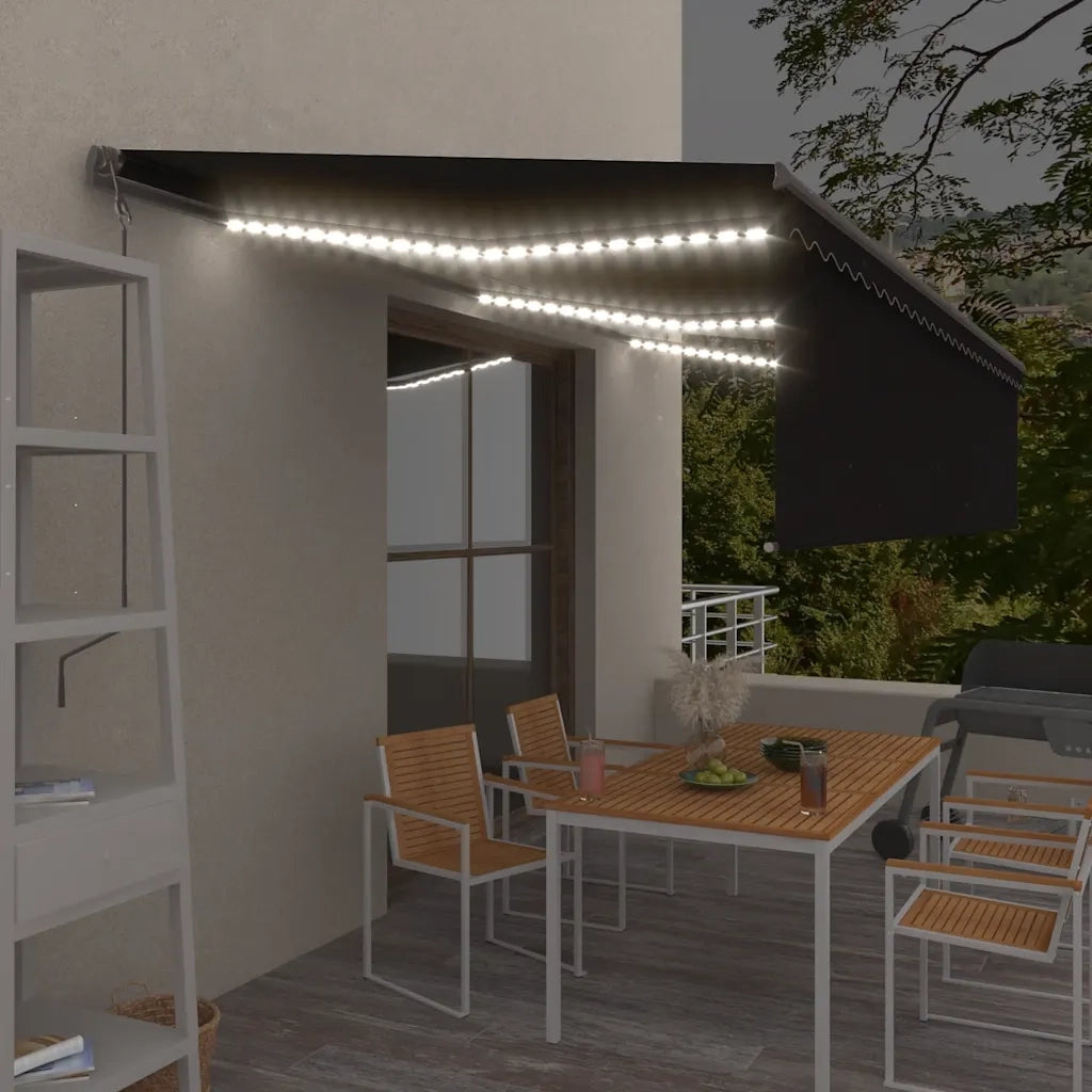 Tenda Automatica con Parasole Sensore Vento e LED 6x3 Antracite 3069494