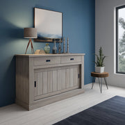 Madia Lupara, Credenza 2 Ripiani, 138x50x95h cm Grigio Rovere Grigio