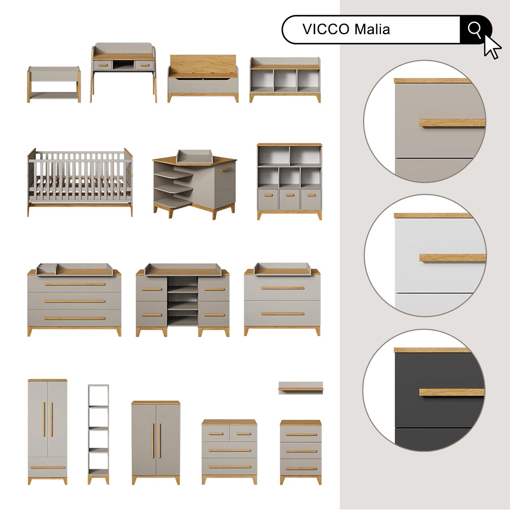 Vitalispa Cassettiera per camera da letto Bianco 53.4 x 88 cm