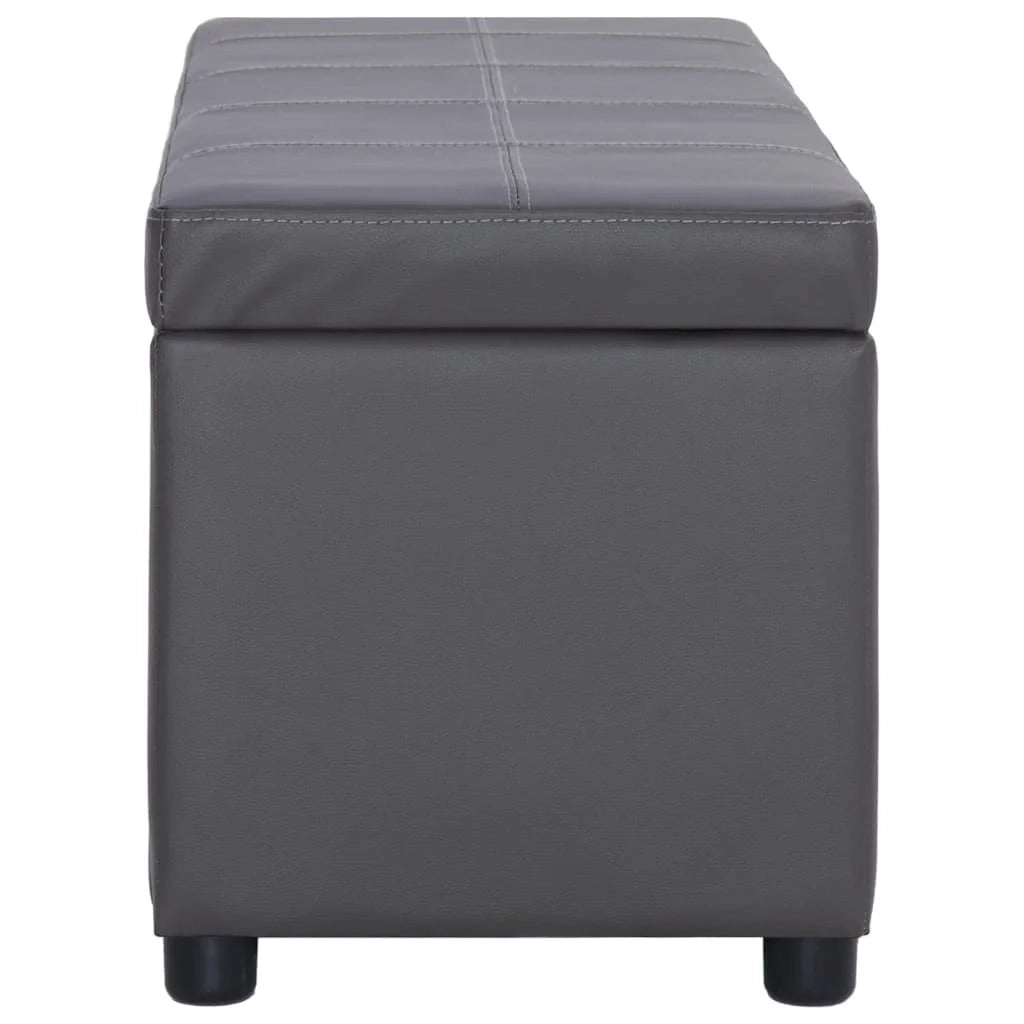 Panca con vano contenitore 116 cm similpelle grigia 02_0010839