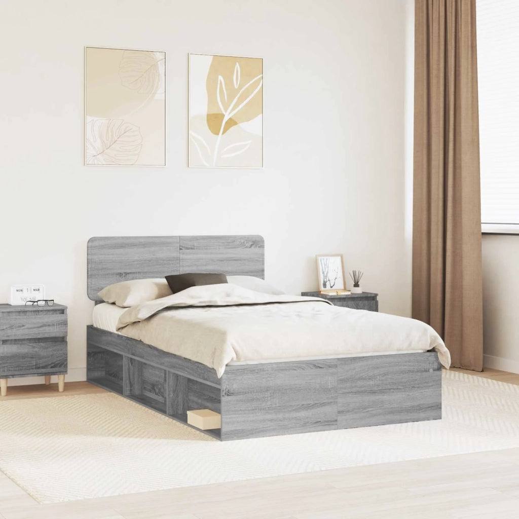 Struttura del letto Grigio Sonoma 120 x 190 cm Pino massello 3412110