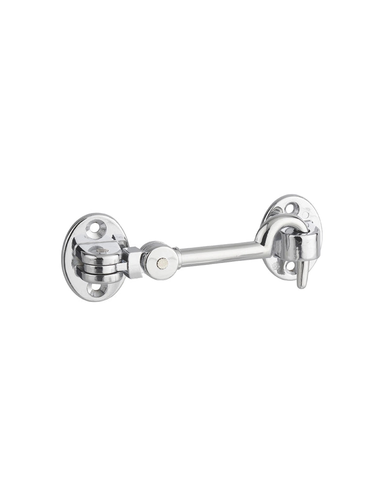 Gancio orientabile con occhiello, cromato 10cm, ferma porta, finestra, bagno - THIRARD